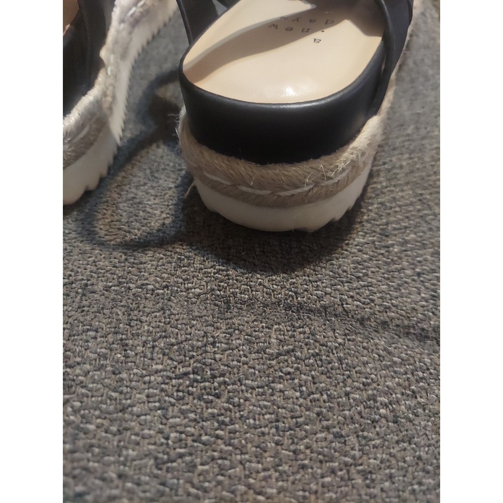 A NEW DAY size 11 Rianne Espadrille Sandals Ankle Buckle Black Platform Y2k Boho - Picture 8 of 11